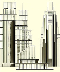 sketch of the architectural ensemble. created with artificial intelligence