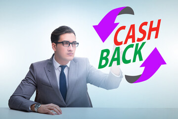 Businessman in the cash back concept