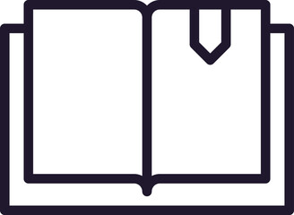 Book concept. Single premium editable stroke pictogram perfect for logos, mobile apps, online shops and web sites. Vector symbol isolated on white background.