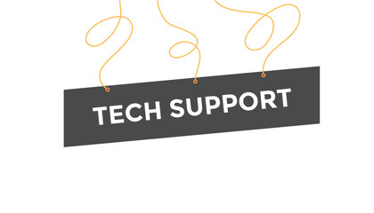 Tech support button web banner templates. Vector Illustration