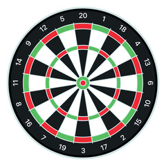 Dart Board In Flat Style