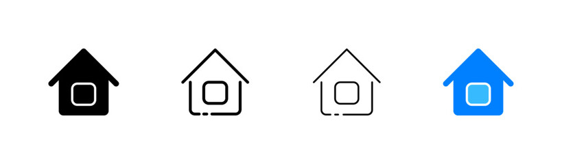 Smart home line icon. Home management online. Monitor with house. Automation technology concept. Vector icon in line, black and colorful style on white background