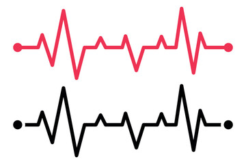 Two Ecg Line Heartbeats Set