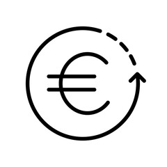 Euro cent set icon. Financial management, computer, accounting, money bag, coin, blockchain, internet, cloud storage features, online, exchange. Vector line icon on white background