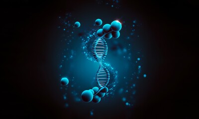 Obraz premium Medical illustration of the DNA or human genes. Genetic science future biology concept.