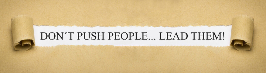 Don't Push People...Lead Them!