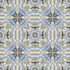 Pixel mosaic seamless pattern design, Repeat textile design. 