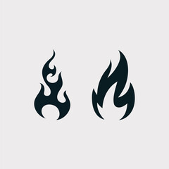 Fire Silhouette Symbol Vector Icon Illustration. Fire Silhouette Icon Concept White Isolated. Silhouette Style Suitable for Web Landing Page, Banner, Flyer, StickerFire Silhouette Symbol Vector Icon 