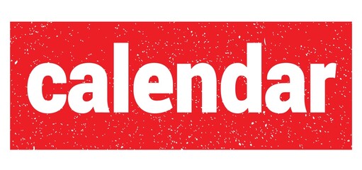 calendar text written on red stamp sign.