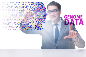Businessman in genome data concept