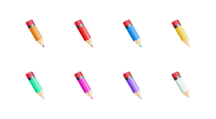 Pen set icon. Wtire, art, inspiration, cube, art, inspiration, scroll, book, instruction, website, tune, install, adjust. Vector icon in line, black and colorful style on white background