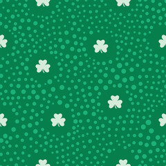 St. Patricks Day Seamless Pattern Background for Saint Patrick's Day.  Green grid seamless.