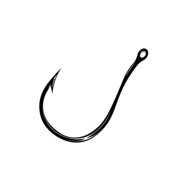 Fishing hook on isolated background, Vector illustration.
