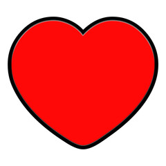 Beautiful illustration of red heart with transparent background