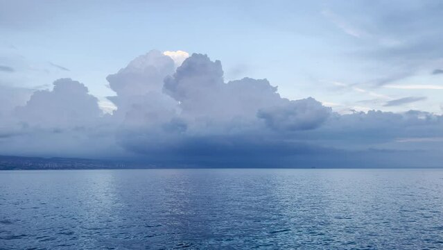 Lovran coastline, panoramic image of beautiful landscape in Kvarner gulf of Adriatic sea in Croatia