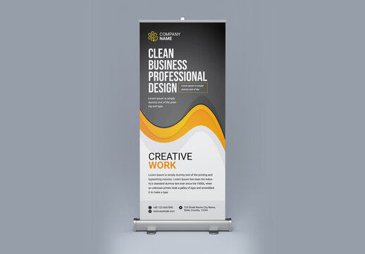 Business Rollup Banner Layout with Colorful Design