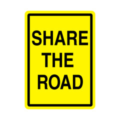 Share the Road Sign on Transparent Background