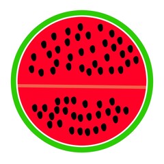 Illustration of watermelon on white background.