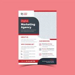 Digital marketing agency flyer design template. Advertising, creative, business, corporate, and professional flyers.