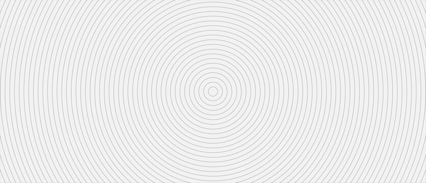 Circle lines pattern on white background. Circle lines pattern for backdrop, brochure, wallpaper template. Realistic lines with repeat circles texture. Simple geometric background, vector illustration