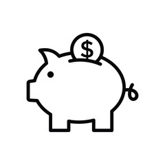 piggy bank icon vector design template in white background