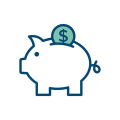 piggy bank icon vector design template in white background