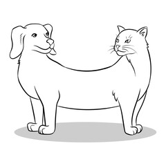 Cat dog fake animal coloring PNG illustration with transparent background