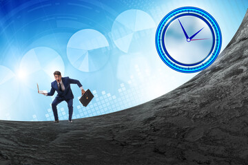 Time management concept with businessman