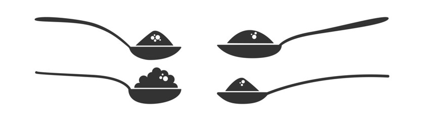 Spoon with sugar, salt, flour or other ingredient icon