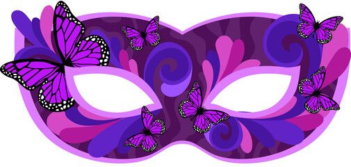 Mardi gras masks with butterfly icon collection design, Party carnival decoration celebration and festival theme Vector illustration - obrazy, fototapety, plakaty