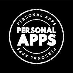 Personal Apps text stamp, concept background