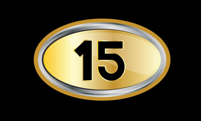 Number Gold Elips Elegant Silver Logo