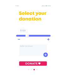Donation app, mobile design
