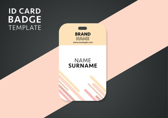 Corporate id card. Professional employee identity badge. design template