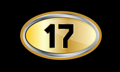 Number Gold Elips Elegant Silver Logo
