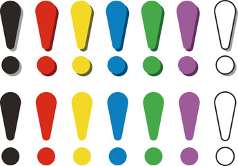 カラフルなびっくりマークのセット
