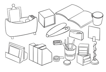 School supplies set vector illustration