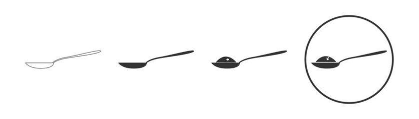 Spoon with sugar, salt, flour or other ingredient icon