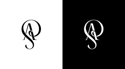 AS vector fashion logo monogram letter initial black and white icon illustration Designs templates