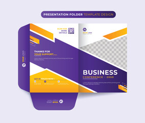 Modern geometric presentation folder template design, Folder design, cover for catalog, brochures