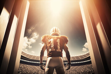 american football palyer in the stadium