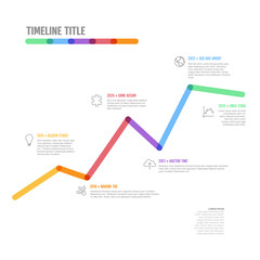 Thick line growth Infogrpahic vertical timeline diagram template