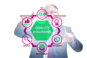 Businessman in quality assurance concept