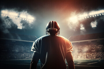 american football palyer in the stadium