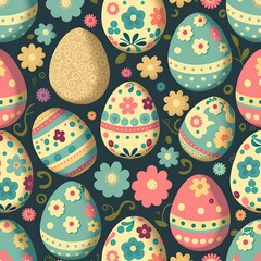 Easter Egg Patterns.Generative Ai
