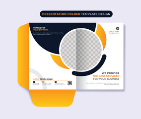 Presentation folder template design, Folder design, book cover for catalog, brochures