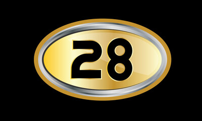 Number Gold Elips Elegant Silver Logo