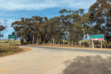 Junction road R319 and road to the ferry at Malagas