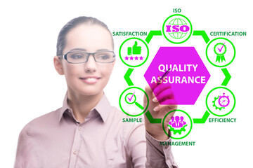 Businesswoman in quality assurance concept