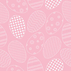 Vector seamless pattern with decorative eggs on a pink background